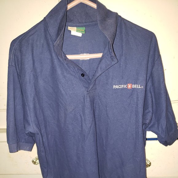 Vintage Original 90s Pacific Bell Employee Polo Shirt Extra Large XL Rare - Picture 1 of 9